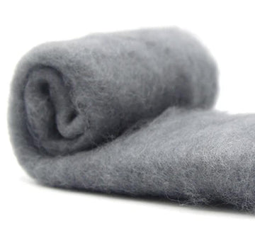 NZ Perendale Wool Carded Batt - Granite -7 oz