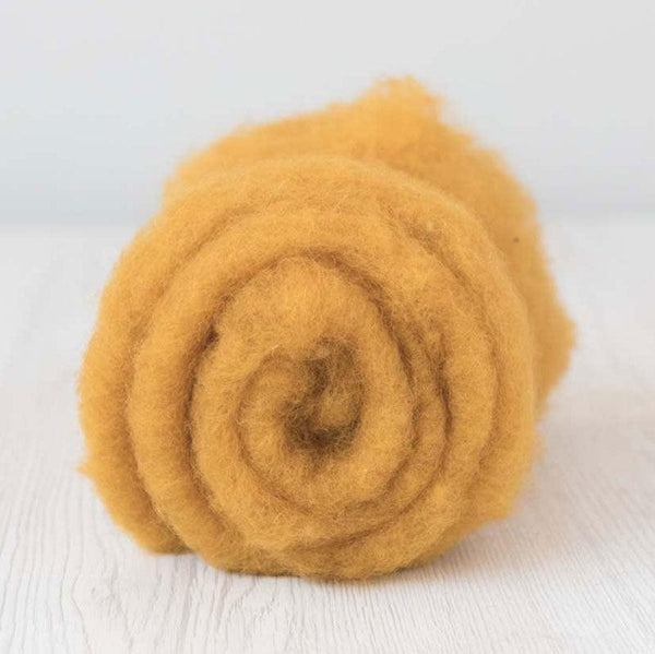 Bergschaf Wool Carded Batt - Saffron - Mohair & More