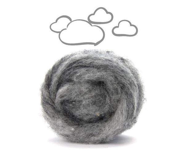 Corriedale Bulky Wool Roving-Fog - Mohair & More