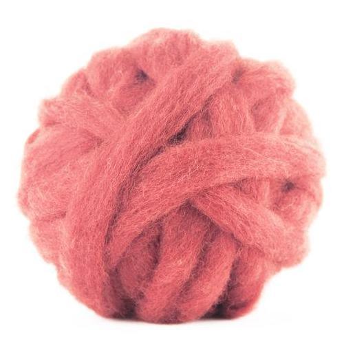 Corriedale Bulky Wool Roving-Salmon - Mohair & More