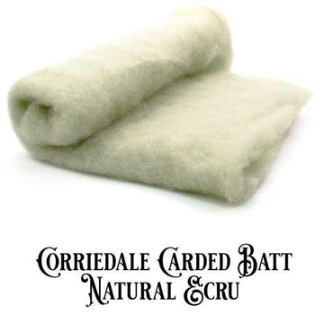 Corriedale Wool Carded Batt - Ecru-7 oz