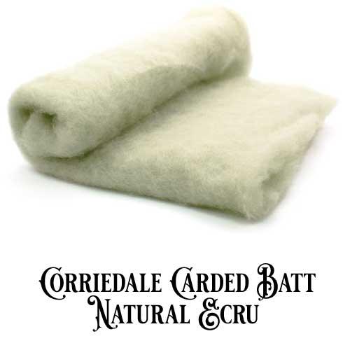 Corriedale Wool Carded Batt - Ecru-7 oz - Mohair & More
