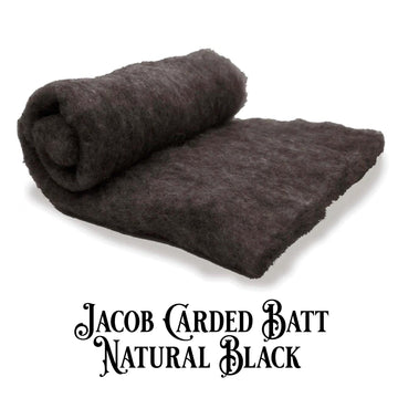 Jacob Wool Carded Batt -Natural Black-7 oz
