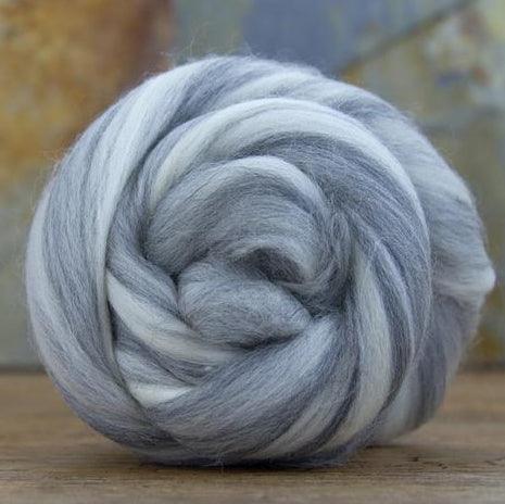 Merino Mixed Grey and White - Wool Top - Mohair & More