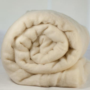 Merino Wool Carded Batt - Ecru-7 oz