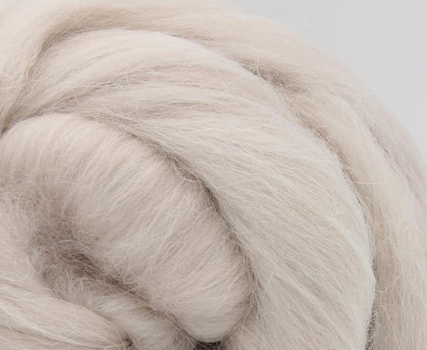 Mont Blanc Taupe - Merino and Aplaca Roving, Combed Top - Mohair & More