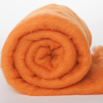 NZ Perendale Wool Carded Batt - Marigold-7 oz