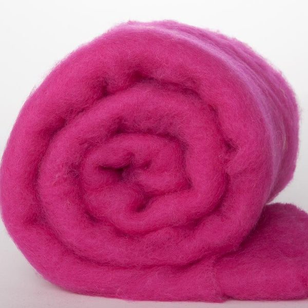 NZ Perendale Wool Carded Batt - Raspberry-7 oz - Mohair & More