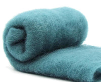 NZ Perendale Wool Carded Batt - Teal -7 oz - Mohair & More