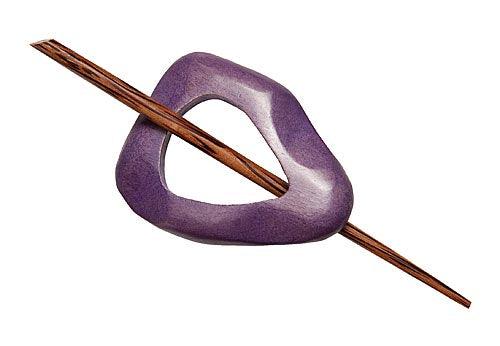 Purple Wood Shawl Pin - Mohair & More